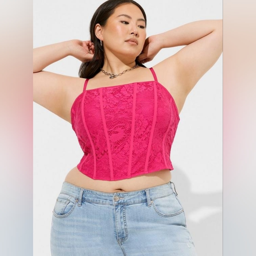 Torrid Fuchsia Lace Camisole